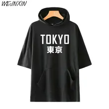 Одежда в стиле хип-хоп, аниме, футболка с капюшоном и принтом в стиле «Токийский», футболка с короткими рукавами, разноцветные топы, футболки, Harajuku, унисекс, Camiseta