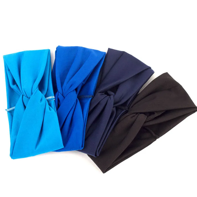 

NORMOV Cotton Womens New Headband Headwear Solid Color Girls Knot Hairband Headwear Elastic Twisted Knotted Bandanas Headwear