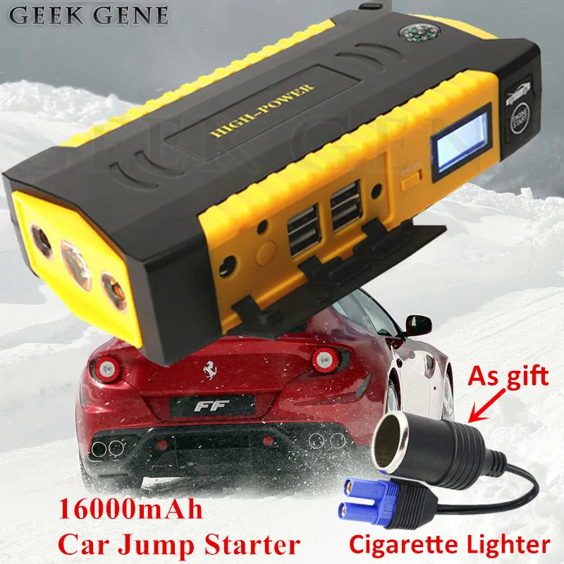 Multi-Function 16000mAh Car Jump Starter Portable 12V Petrol Diesel Starting Device Power Bank Charger For Car Battery Booster