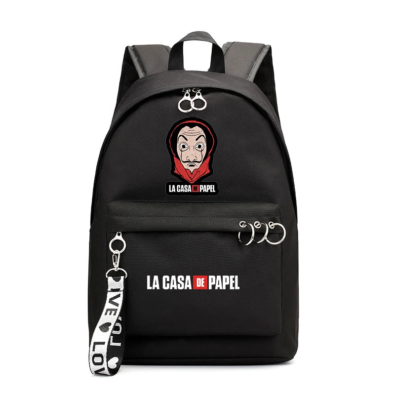 

Men Women Backpack Boys Girls Backpack Print La Casa De Papel School Bag Backpack Work Travel Shoulder Bag Mochila Teen Backpack