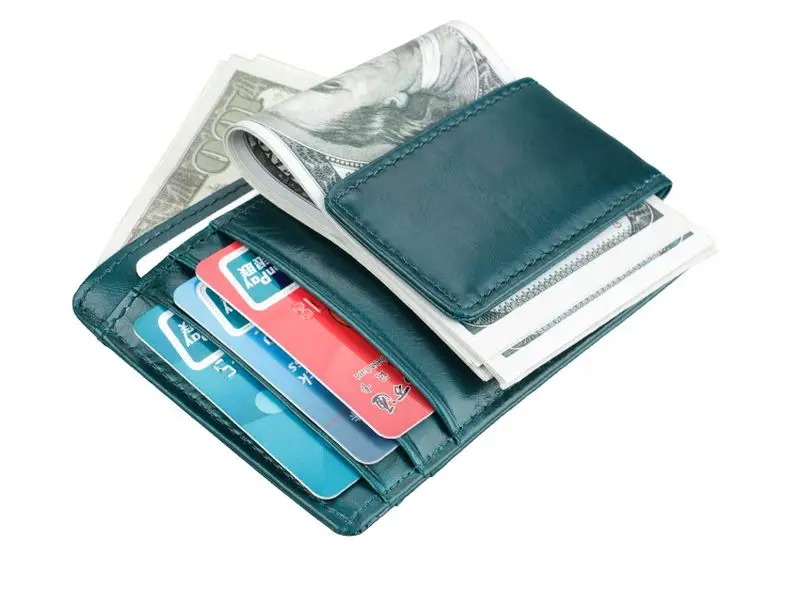 TRASSORY Rfid Блокировка Мужская мини натуральная кожа магнитный зажим для денег безопасности ретро тонкий кошелек для кредитных карт с зажимом