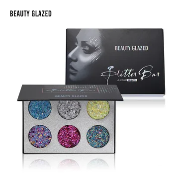

BEAUTY GLAZED Natural Eyes Makeup Easy To Wear Eyeshadow 6 Colors In 1 Natural Matte Shimmer Palette Long-lasting Eye Shadow