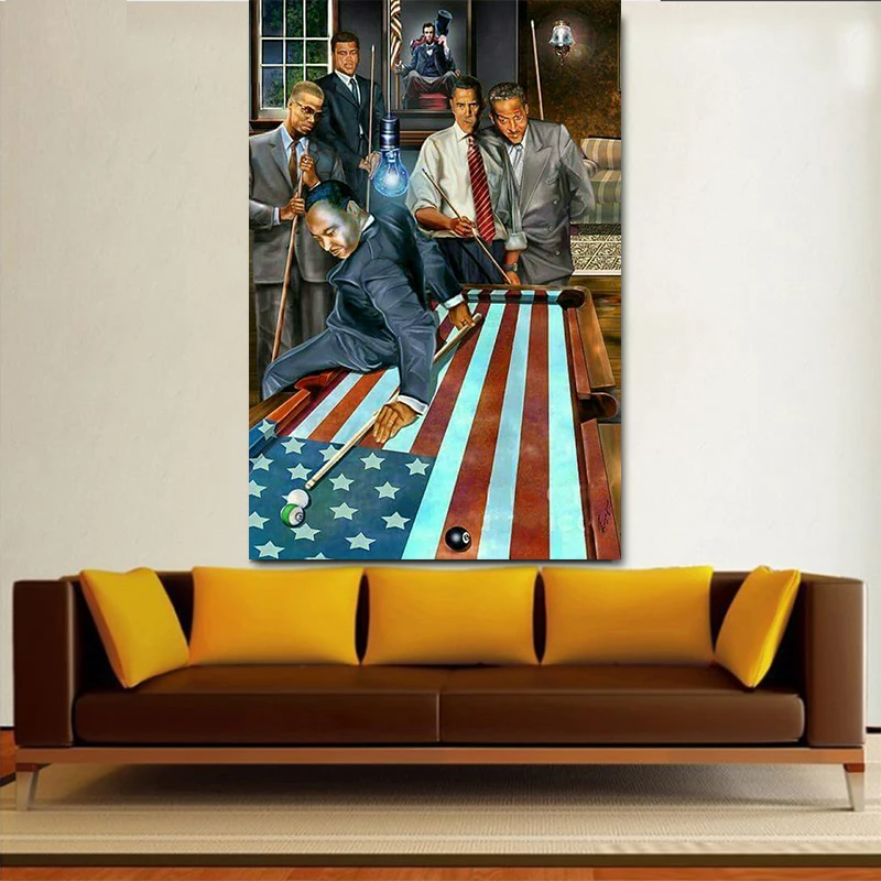 

MUTU HD Print And Poster Canvas Printing Art Figure Painting martin luther king jr and malcolm x Picture Modern Home Decoration