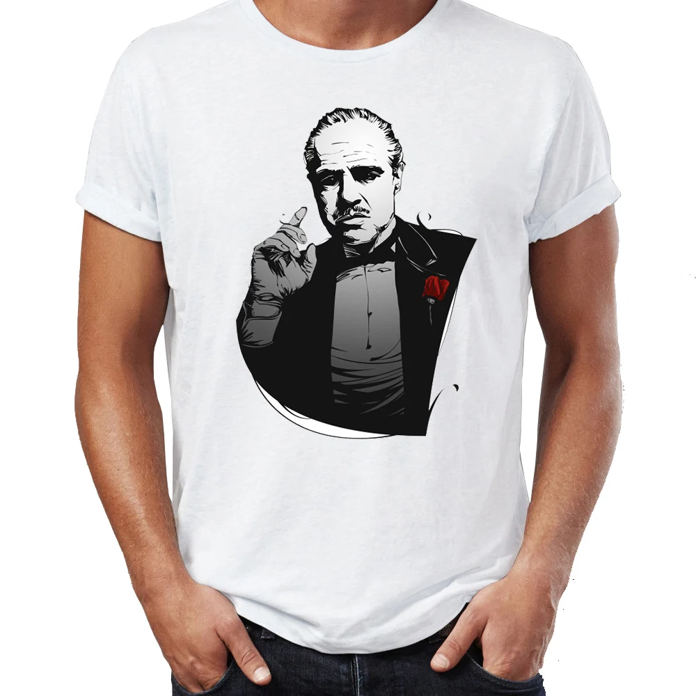 Мужская футболка с надписью Godfather Movie Vito Corleone and Michael Horse Head Artsy Tee|Футболки| |