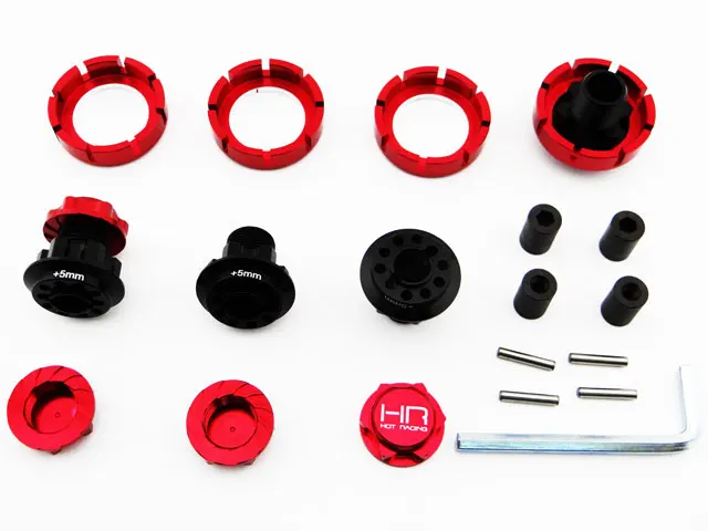 Hot racing HR 3.8 RaceLine wheel Adapter Set +5mm 17mm Wide Hex Hub with Serrated Nuts for Axial Yeti XL 90032 RTR | Игрушки и хобби