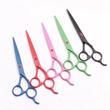 

7 inch 19.5cm Customized Logo 440C Clippers For Dogs Grooming for dog Stright Cutting Scissors Professional Pets Hair Scissors