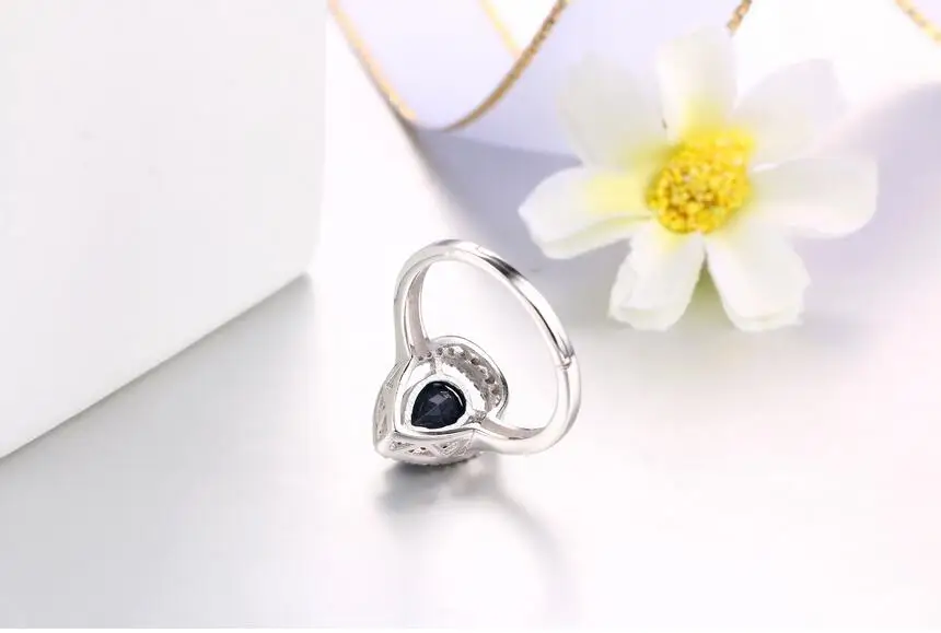 SHDEDE 925 Чистое серебро свет роскошный бренд ювелирные изделия в форме груши сапфировое кольцо свадебный орнамент обручальные кольца для женщин