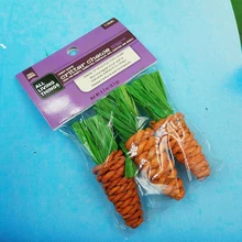 

3pcs/set Rabbit Chew Toys Carrot Shaped Guinea Pig Rattan Chew Toys For Rat Rabbits Tooth Cleaning Small Animals Pet Toy