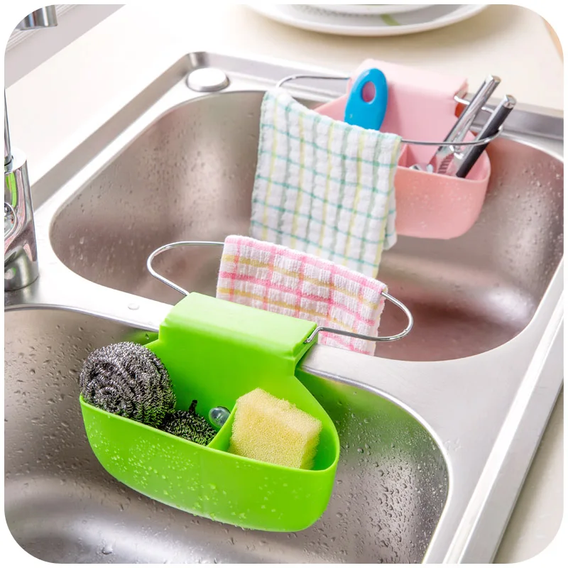 Sink Hanging Storage Bag Kitchen Gadget Strainer Sucker Holder Iron