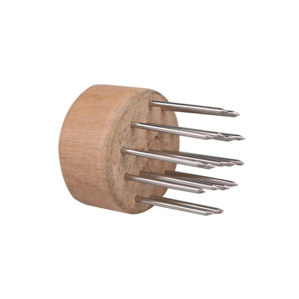 Stainless Steel Meat Needles Pounders with Wooden Handle Profession Meat Tenderizer Needle For Beef Tender Steak Kitchen Tools