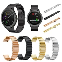 Роскошные мужские 20 мм часы из нержавеющей стали ремешок для Garmin vivoactive 3 Смарт часы Бабочка Пряжка ремешок на запястье браслет