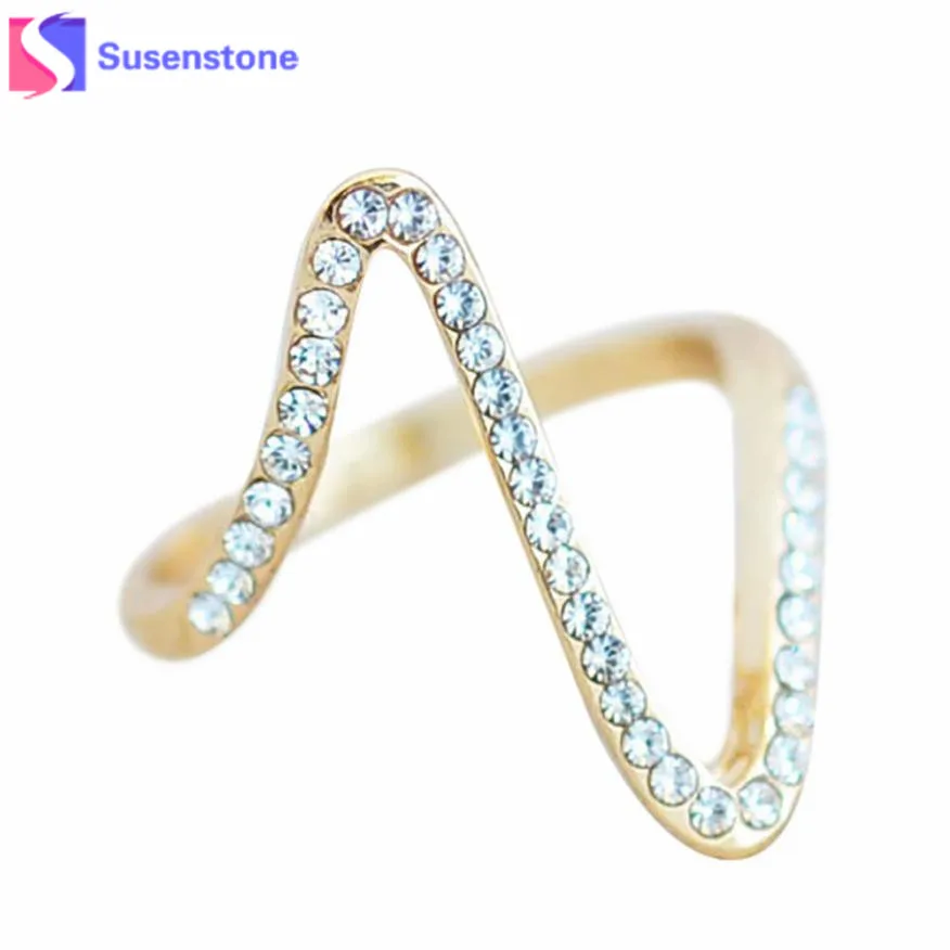 

SUSENSTONE Silver Jewelry New ECG Heartbeat Rings for Women Pulse Lightning Open Thumb Ring Lover Gifts Accessories #1011
