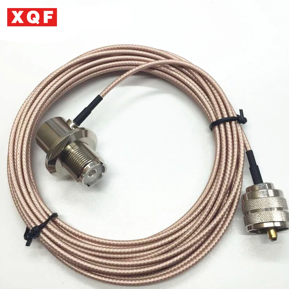 

XQF Coaxial Cable UHF/PL-259 Male to Female for YAESU for ICOM for KENWOOD Mobile Radio Walkie Talkie Antenna Pink 5 Meter
