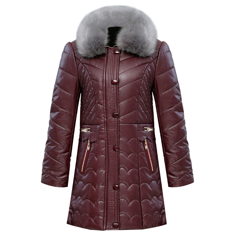 Women Winter Leather Jacket Mother Parkas 2017 New Ladies