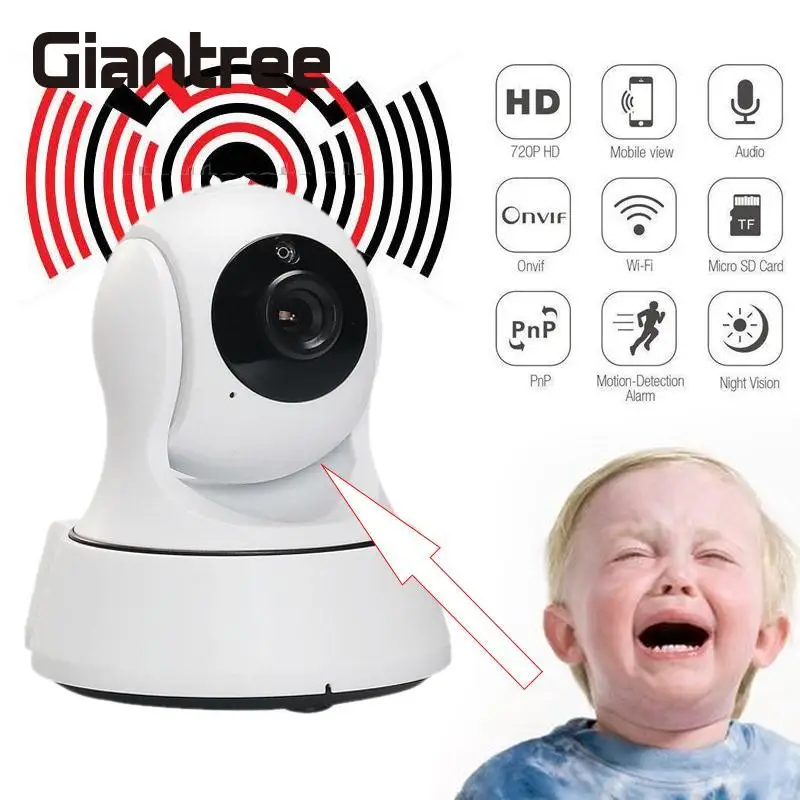 Giantree HD 720 P беспроводная IP камера наблюдения для безопасности камера HD Ночной монитор для зрения наблюдения домашняя видеоняня для детей