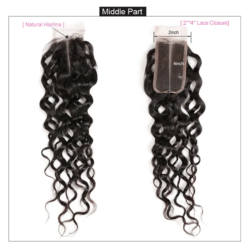 Lolly Brazilian Water Wave Bundles With Closure Middle Part Remy Human Hair Bundles With Closure 2X4 Inch 3 Bundles With Closure Lolly Brazilian Water Wave Bundles With Closure Middle Part Remy Human Hair Bundles With Closure 2X4 Inch 3 Bundles With Closure