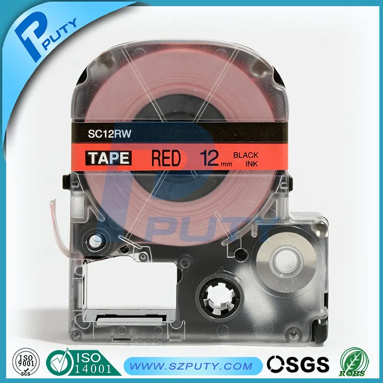 

compatible Black on Red SC12RW 12mm label tapes for label printers