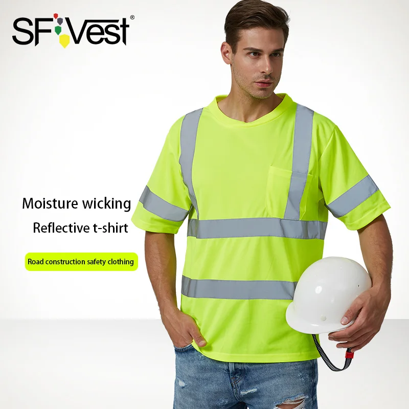 SFVest Reflective Safety Work Shirt Reflective Vest Breathable Clothes
