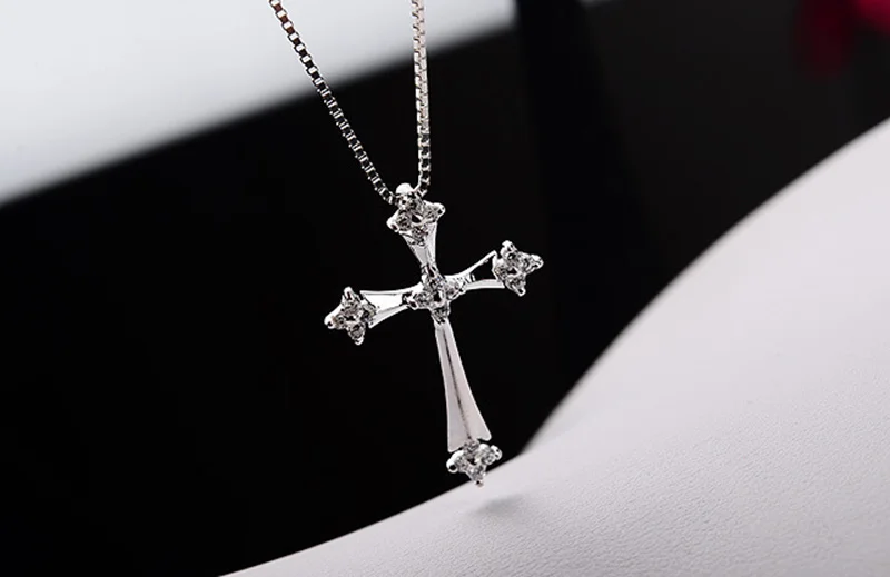 Божья любовь крест S925 Стандартный серебряный ожерелье на шею цепь для женщин 2019 Новые Подвески подарок на праздник