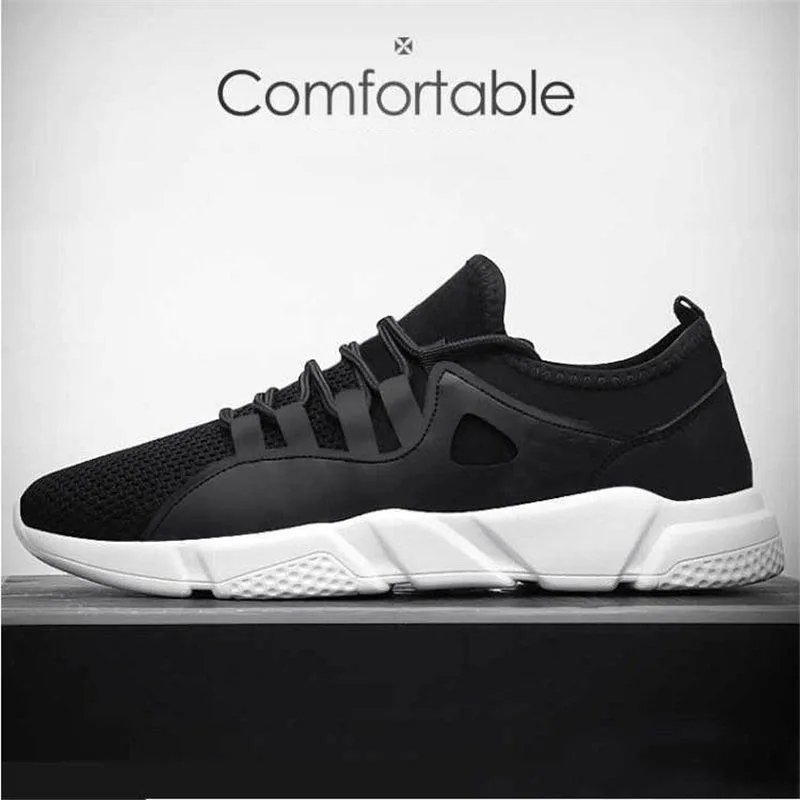 Best Breathable Black Men Sneakers Male Shoes Adult High Quality Comfortable Non slip Soft Mesh Men Shoes 2019 Summer New