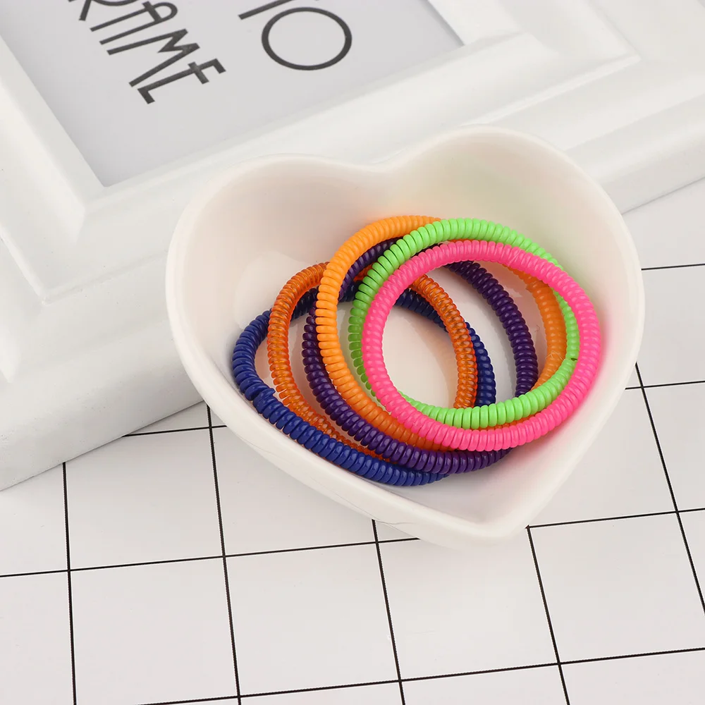 20pcs Girl's Elastic Phone Cord Line Rubber Hair Ties Band Rope Ponytail Hol uh 