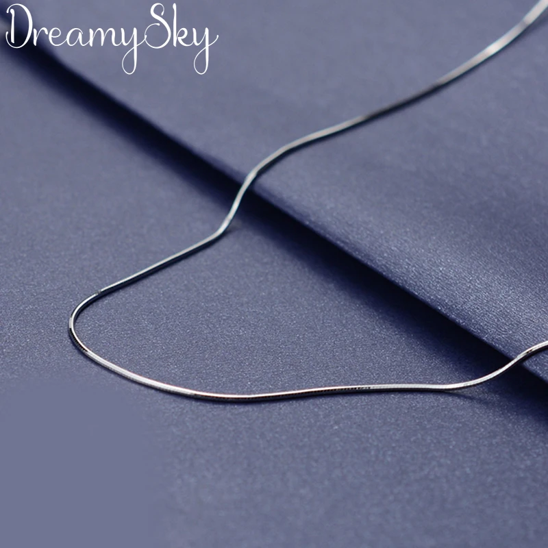 

40CM Fashion 925 Sterling Silver Snake Chains Necklaces For Women Ladies Long Chain Statement Necklaces Wedding Jewelry 2019