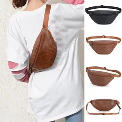 Винтажная нейтральная уличная кожаная сумка-мессенджер на молнии, Спортивная нагрудная сумка, поясная сумка