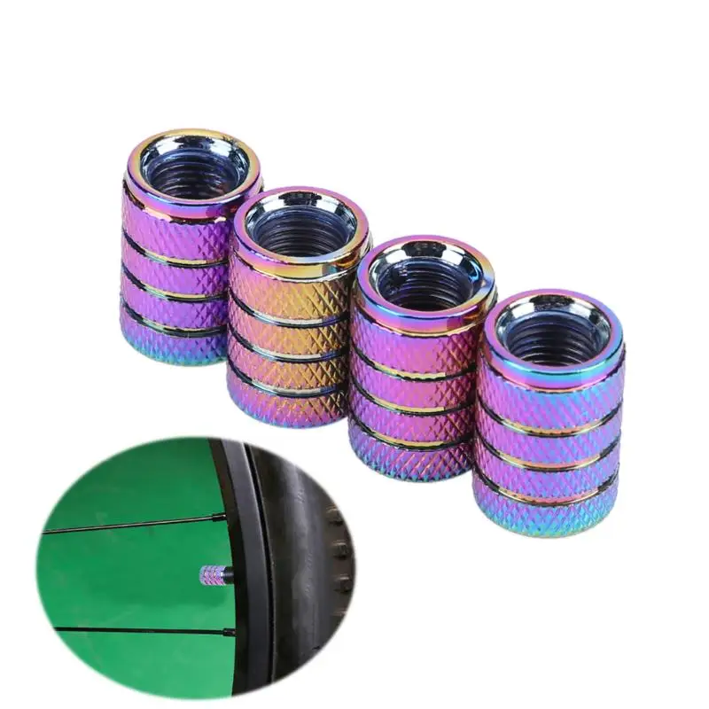 Buy 4pcs/set Car Accessories Aluminum Car Wheel Tires Valve Caps 3 Groove Style