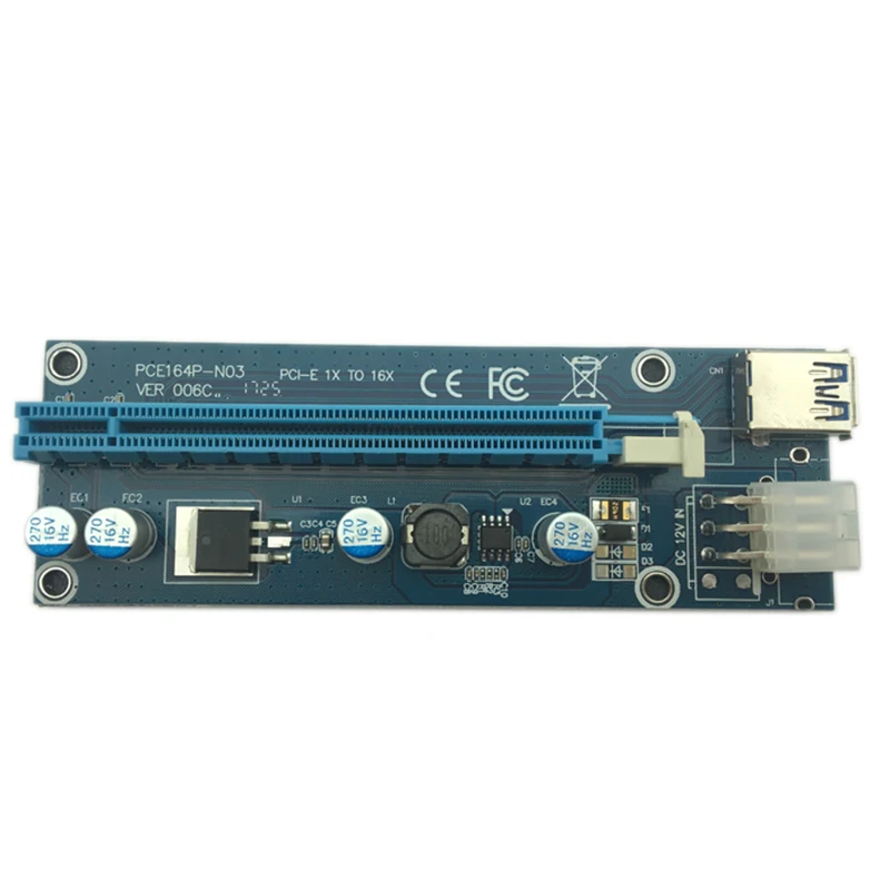 Usb 3,0 Mini Pci-E для PCIe PCI Express 1X к 16X Extender Riser Card адаптер Sata 6Pin 60 см мощность кабель для Bitcoin Майнинг Биткойн