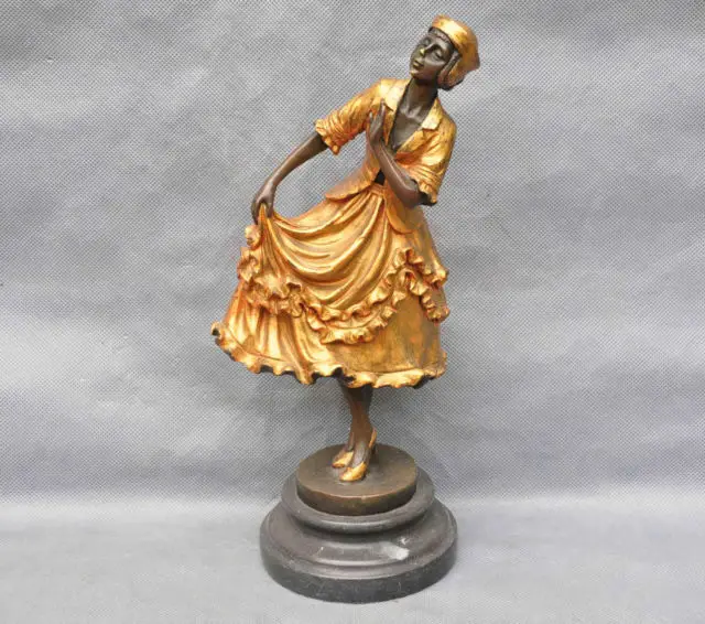 

Bronze Women Gilt beauty Dance Art Sculpture Statue cigarette lighter cooking tools Decoration 100% Brass Bronze