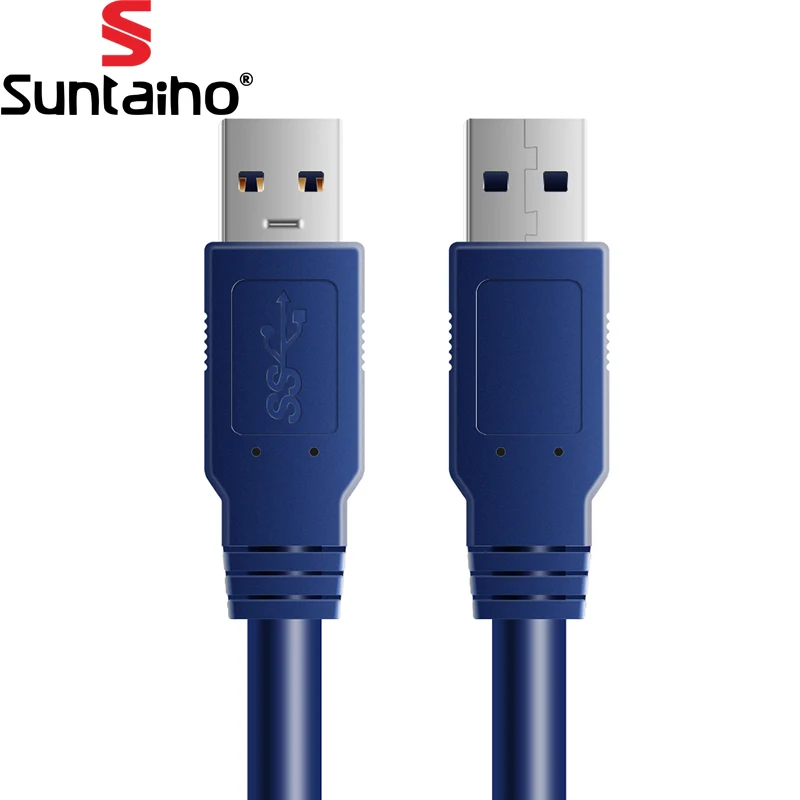 Suntaiho USB-USB 3,0 кабель для передачи данных папа-папа USB кабель-удлинитель для радиатора жесткий диск Webcom USB 3,0 кабель - Цвет: Синий