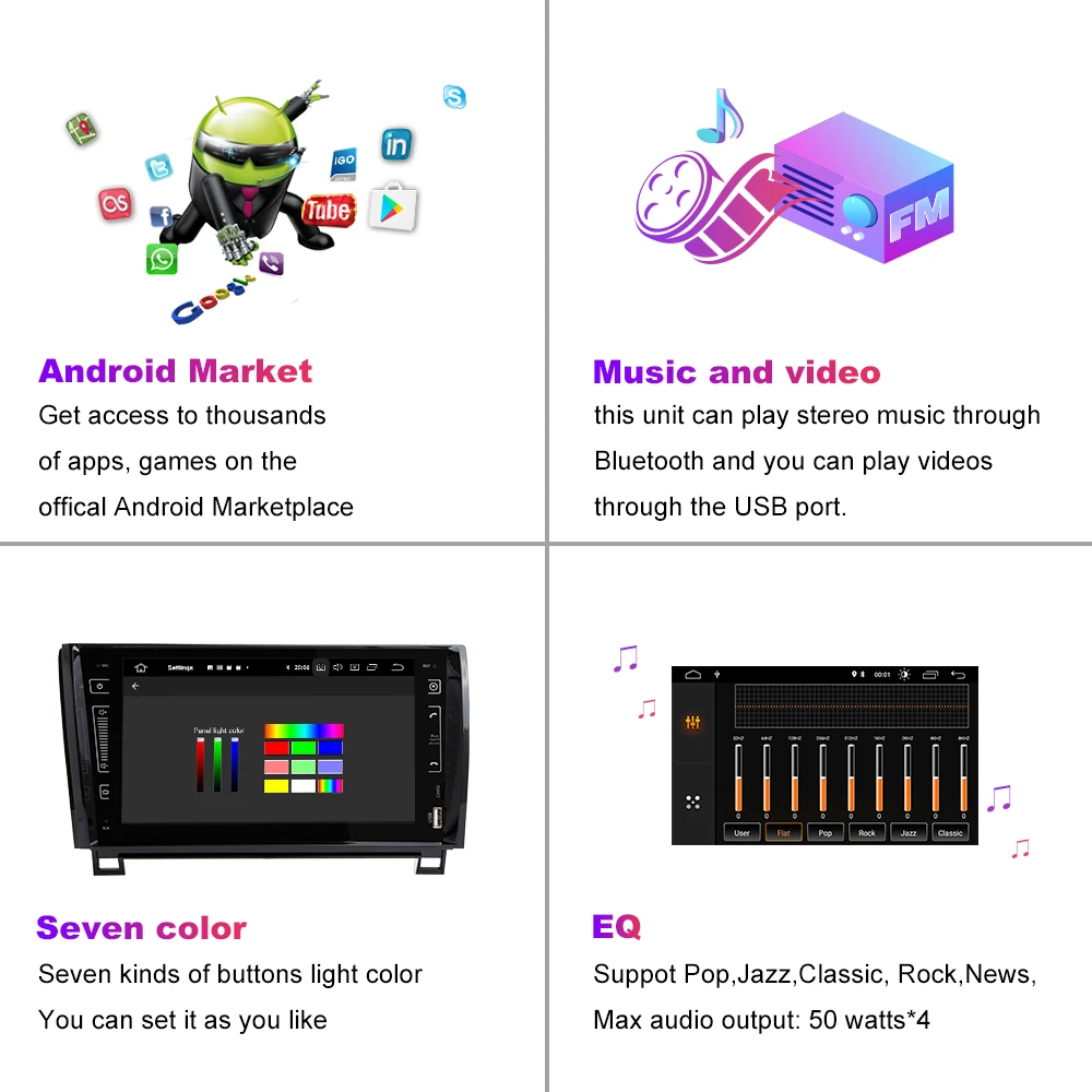 Cheap Xonrich 2 Din Android 9.0 Car DVD Player for Toyota Tundra Sequoia 2007 2008 2009 2010 2011 2012 2013 Autoradio Wifi OBD2 IPS 4G 16