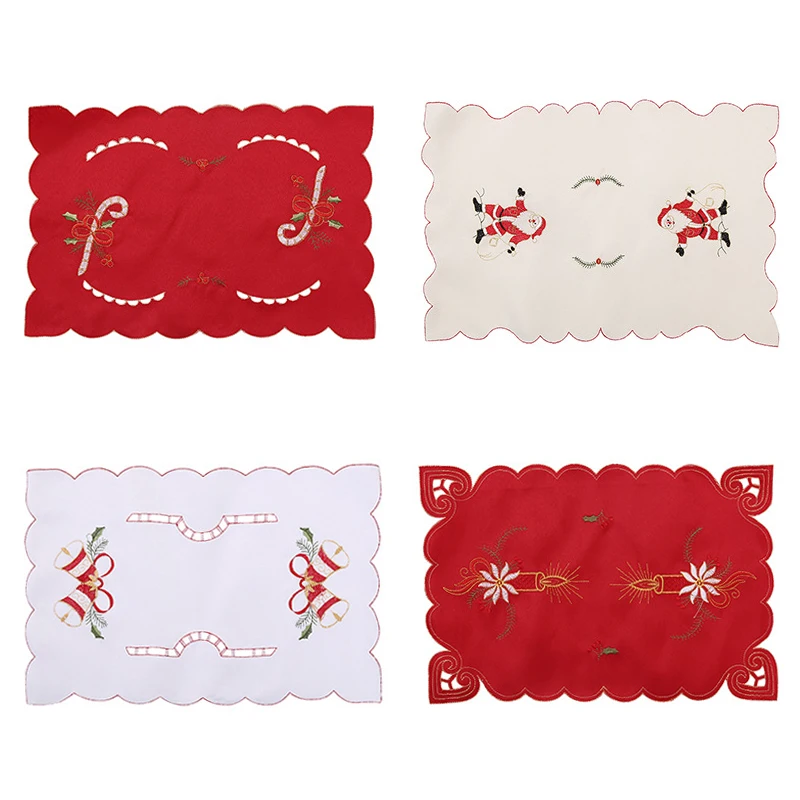 4/6/8Pcs 43*28cm Christmas Kitchen Table Mats 4 Styles Xmas Crochet Doilies Pad Ornaments Home Decorations Free 2017 | Дом и сад
