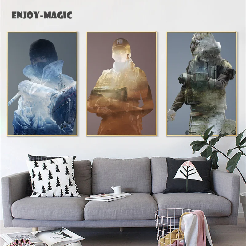 

Home Decor Canvas Poster rainbow six siege Painting Living Room Wall Art Modern 5 Piece Oil Painting Picture Panel Print B-049