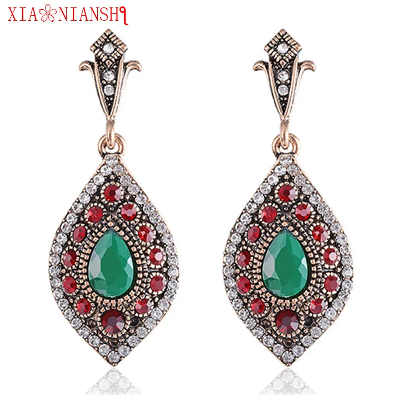 Топ Турецкая бижутерия зеленые красные полимерные серьги для женщин винтажные