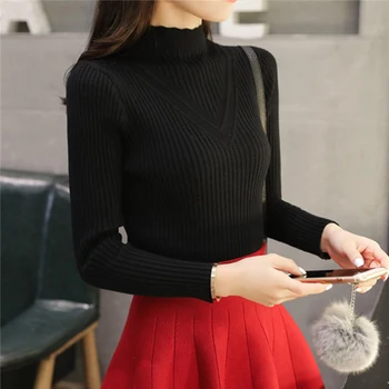 

Chompas de mujer para el invierno Autumn Winter Women Sweaters and Pullovers Turtleneck Long Sleeve Sueter Mujer Knitwear