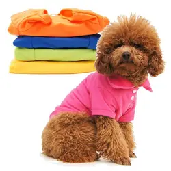 Новый Повседневное щенок кошка собака одежда с лацканами Поло Футболки для женщин сплошной Уютная рубашка XS размеры S, M, L большой