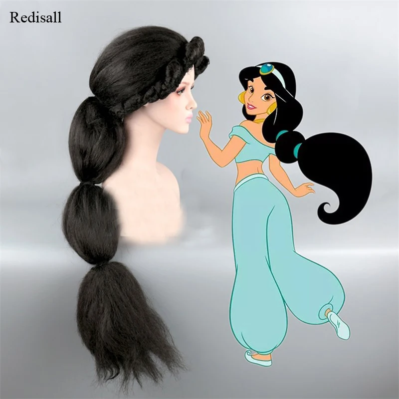 

Aladdin and the Magic Lamp Cosplay Princess Jasmine Black Braid Thicken Hair Halloween Cosplay Hair