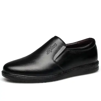 

AECBUY Shoes Men Leather Genuine Slip On Men Dress Shoes Business Shoes Mens Loafers Leather 7PNXXPa27