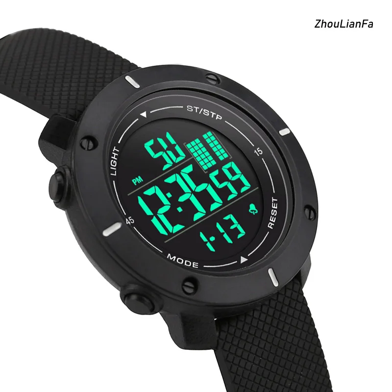 

2019 Hot Male Waterproof 3Bar Watch Fashion Men Watch Digital Military Army LED Electronic Movement Wrist Contracted Watch