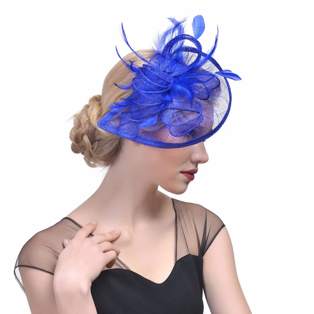 Wanita Pernikahan Topi Fascinator Bulu 