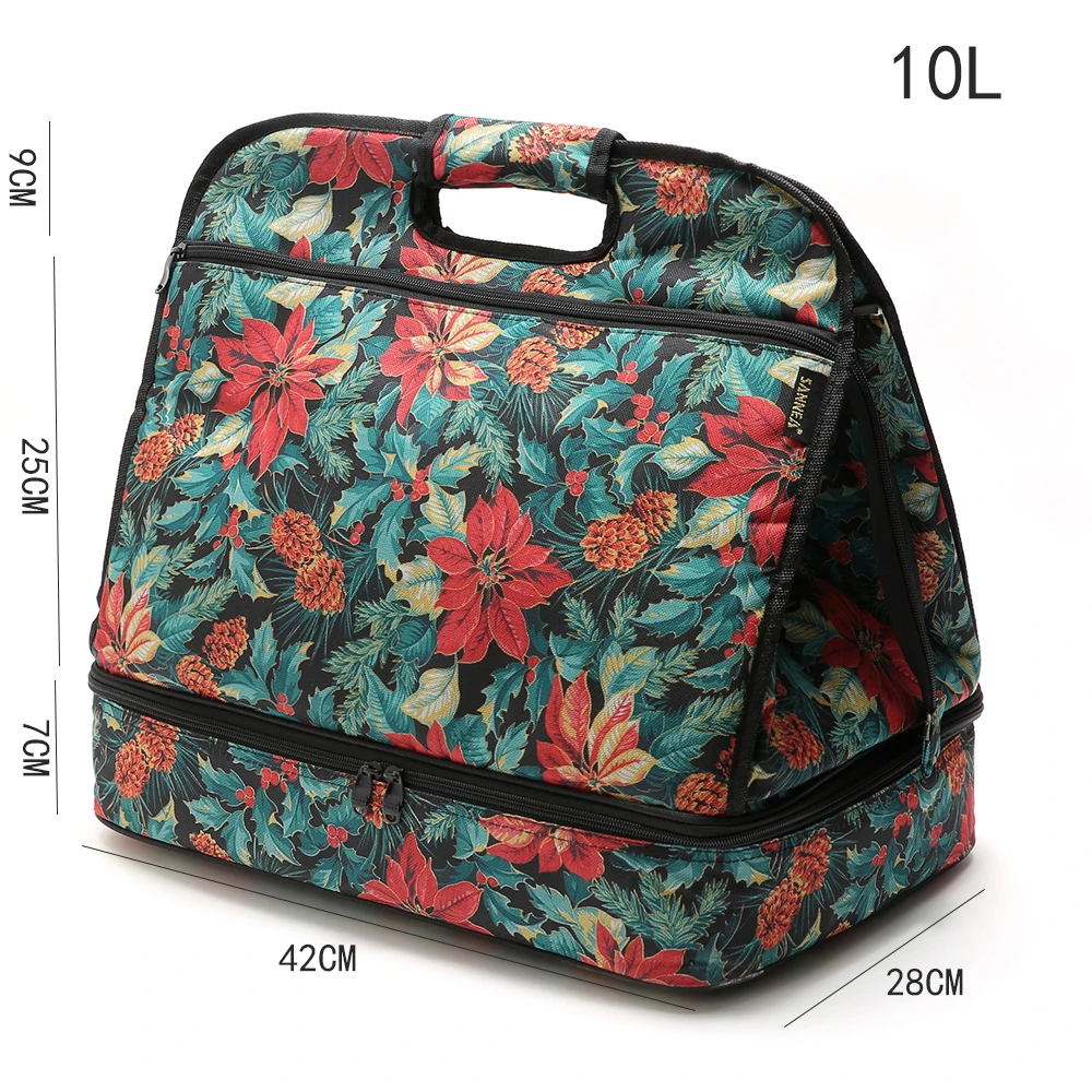 SANNE 10L Tote Новая модная двухслойная Термосумка для пиццы теплоизолированная сумка
