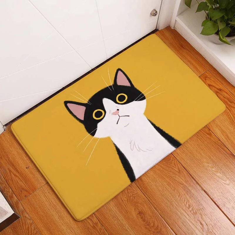 Kawaii приветственные напольные коврики животные Кошка Печатных Ванная комната кухонные ковры коврик с изображением кошки для гостиной противоскользящие Tapete