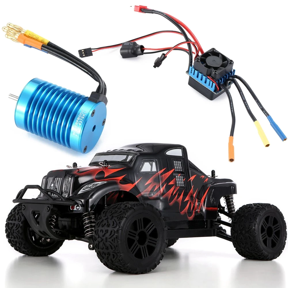 

High Quality 4370KV Sensorless Brushless Motor with 45A ESC Electric Speed Controller Combo Set for 1/10 Scale RC Car Truck