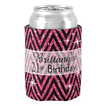 Знаменательной дате подарок с сияющими блестками может охладитель 21st День рождения поставки изоляторов напитка пользовательское имя пиво может держателей