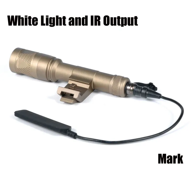 IFM M600V ИК оружейный светильник с двойным выходом светодиодный светильник-вспышка белый светильник и инфракрасный Боковое крепление дистанционный переключатель Тактический светильник для охоты - Цвет: Золотой