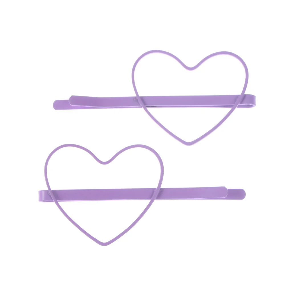 2pcs Cute Candy Heart Shape Color Kid Girl Hairpin BB Heart Hair Clips Hair Accessories Gift Hairgrip For Women Girls