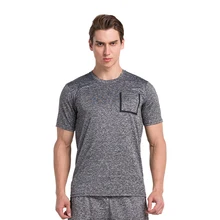 Мужские футболки компрессионные трико для бега рубашки с коротким рукавом фитнес тренажерный зал быстросохнущая Breathbale спандекс Мужская спортивная одежда