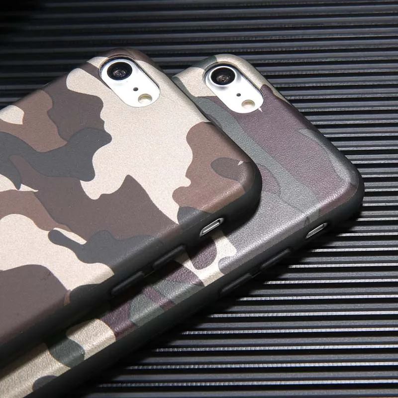 Camo Camouflage Case For iPhone 6 6S 7 7 Plus 8 8 Plus X 10 Army Green Back Cover Soft TPU Case For IphoneXS MAX XR Phone Cases
