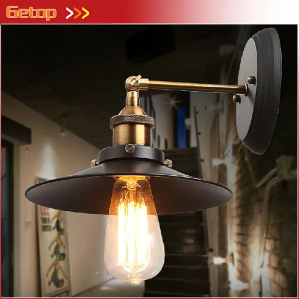 

Best Price American Country Style Retro Wall Lamp Industrial Warehouse Aisle Vintage Wall Lamps Iron Balcony Bar Wall Lights